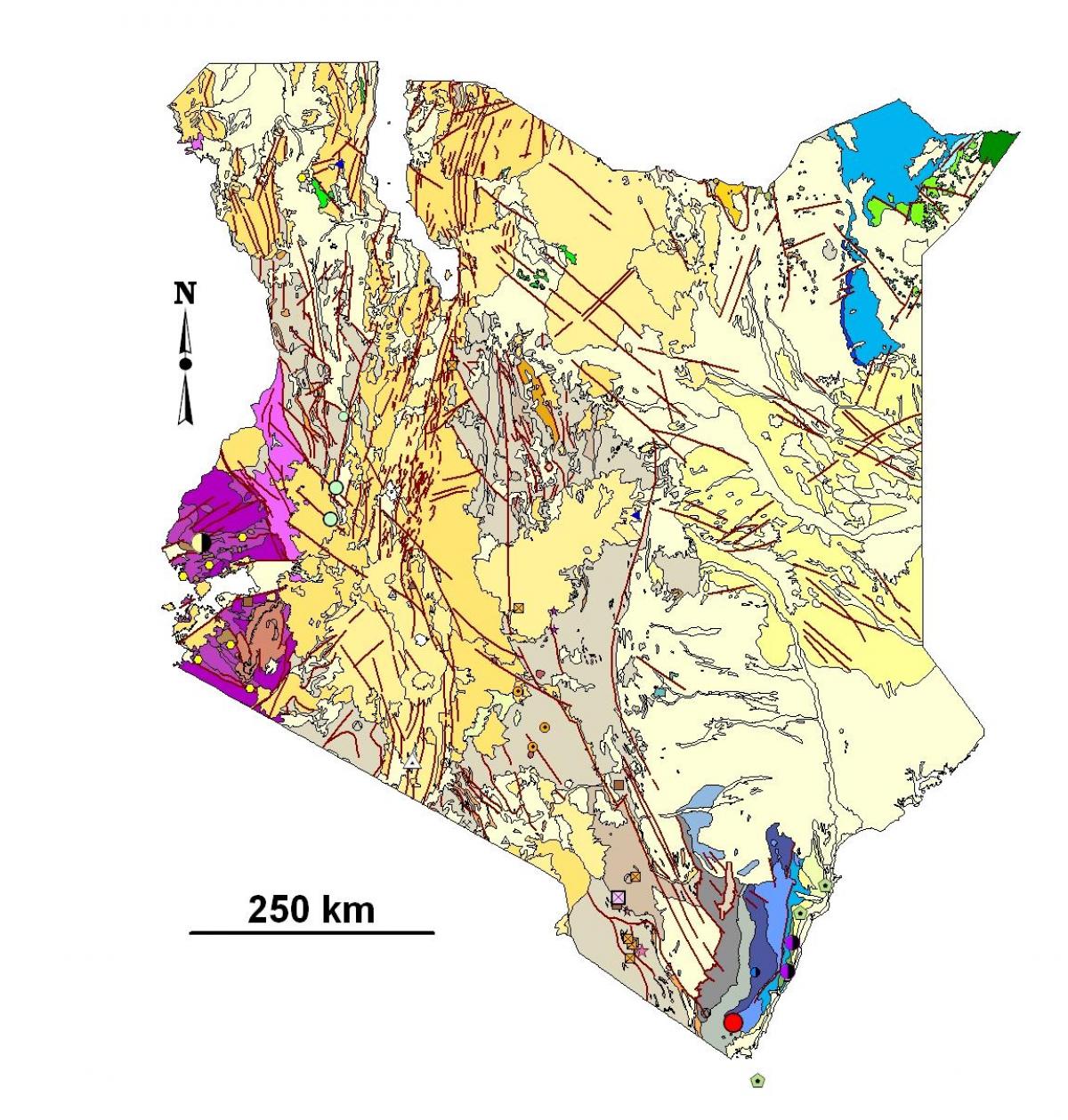 mapa geološke mapu Kenya