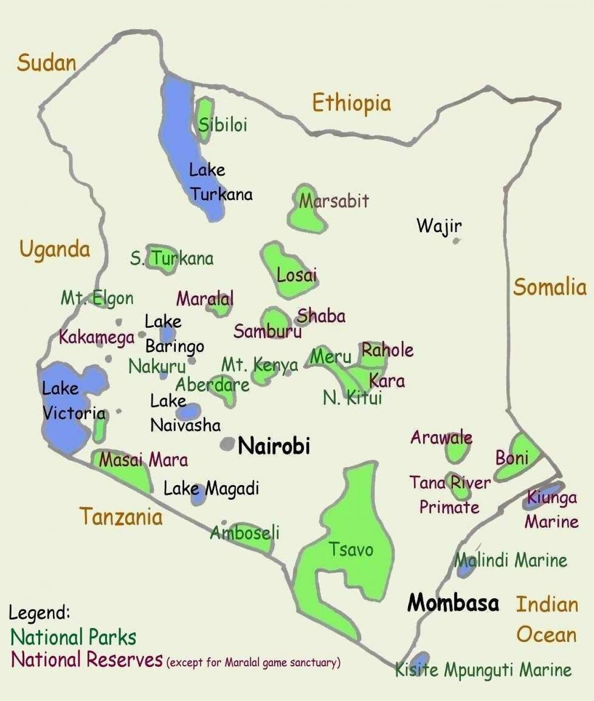 mapa jezera u Keniji