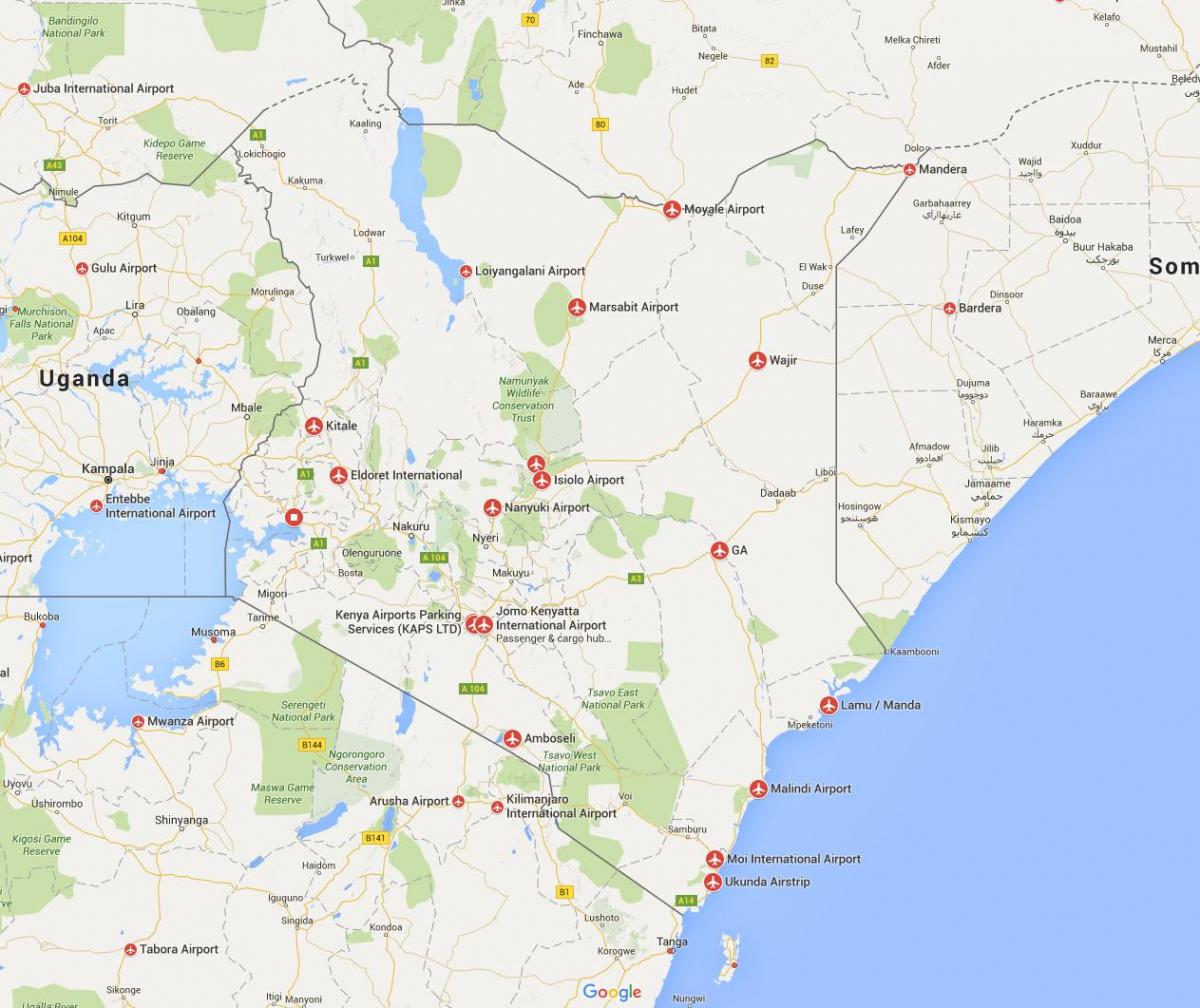 mapa Kenya aerodrome