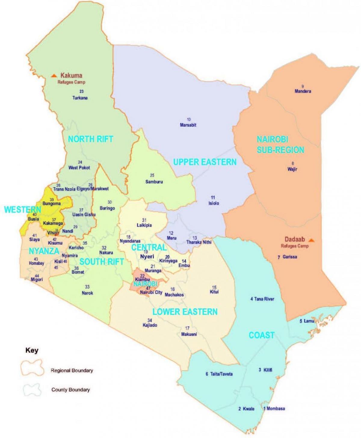 mapa Kenya religija