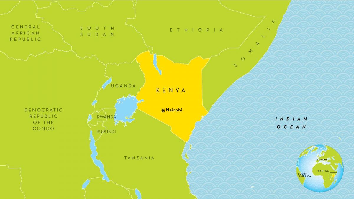 mapa Kenya i okolne države