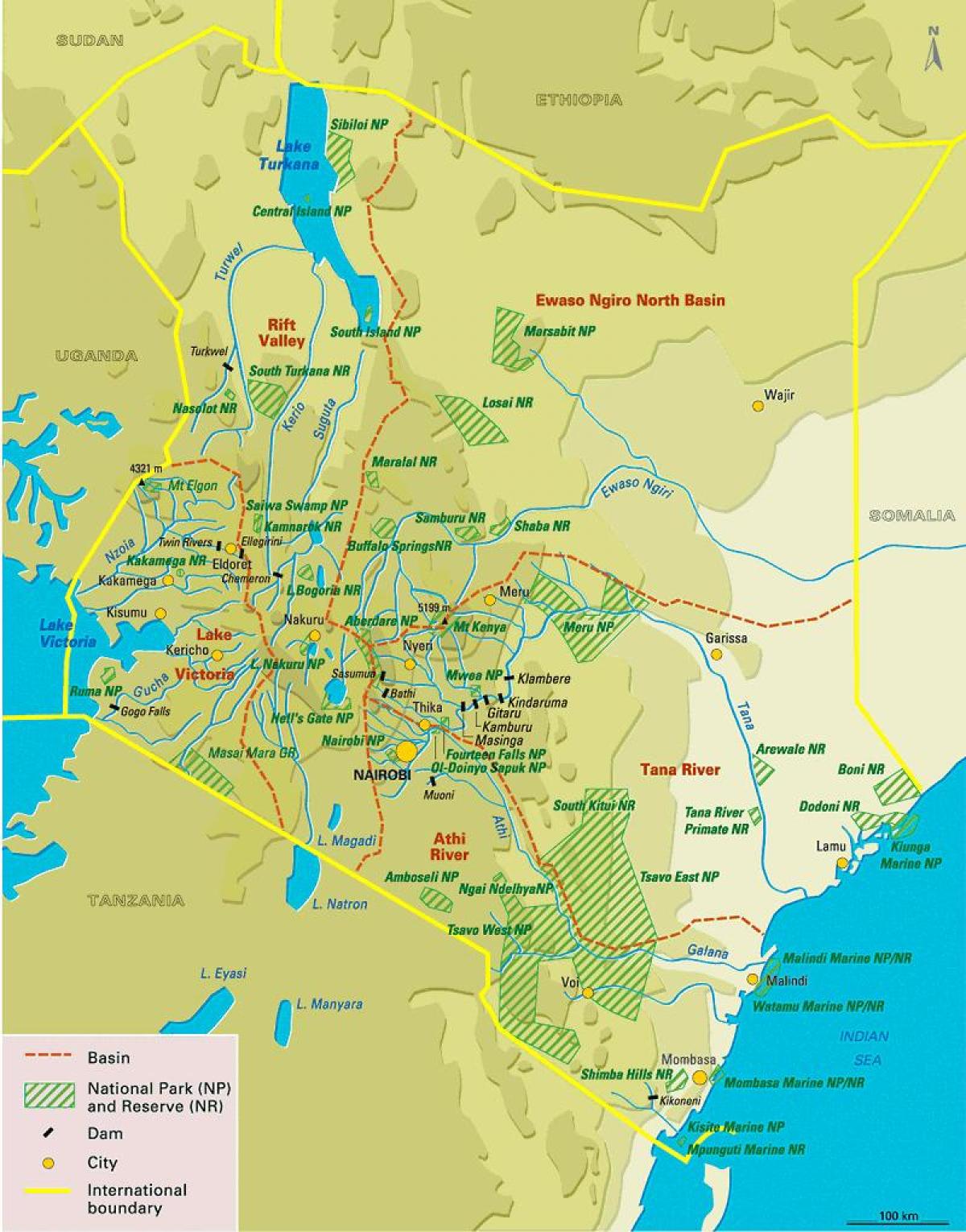 mapa Kenya vegetacije