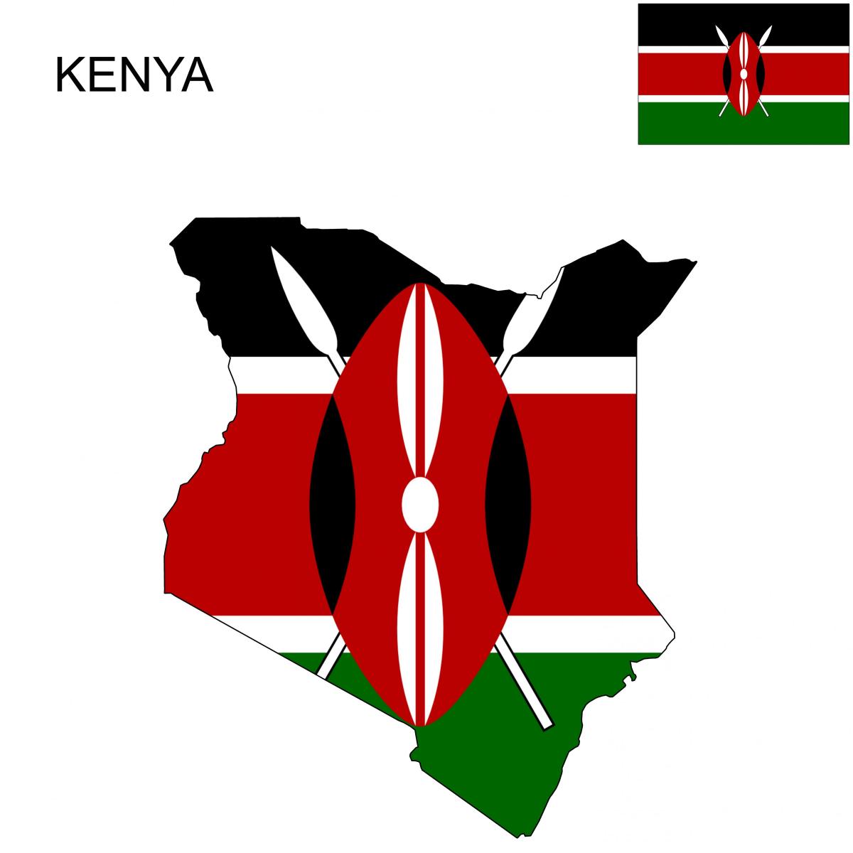 mapa Kenya zastavu