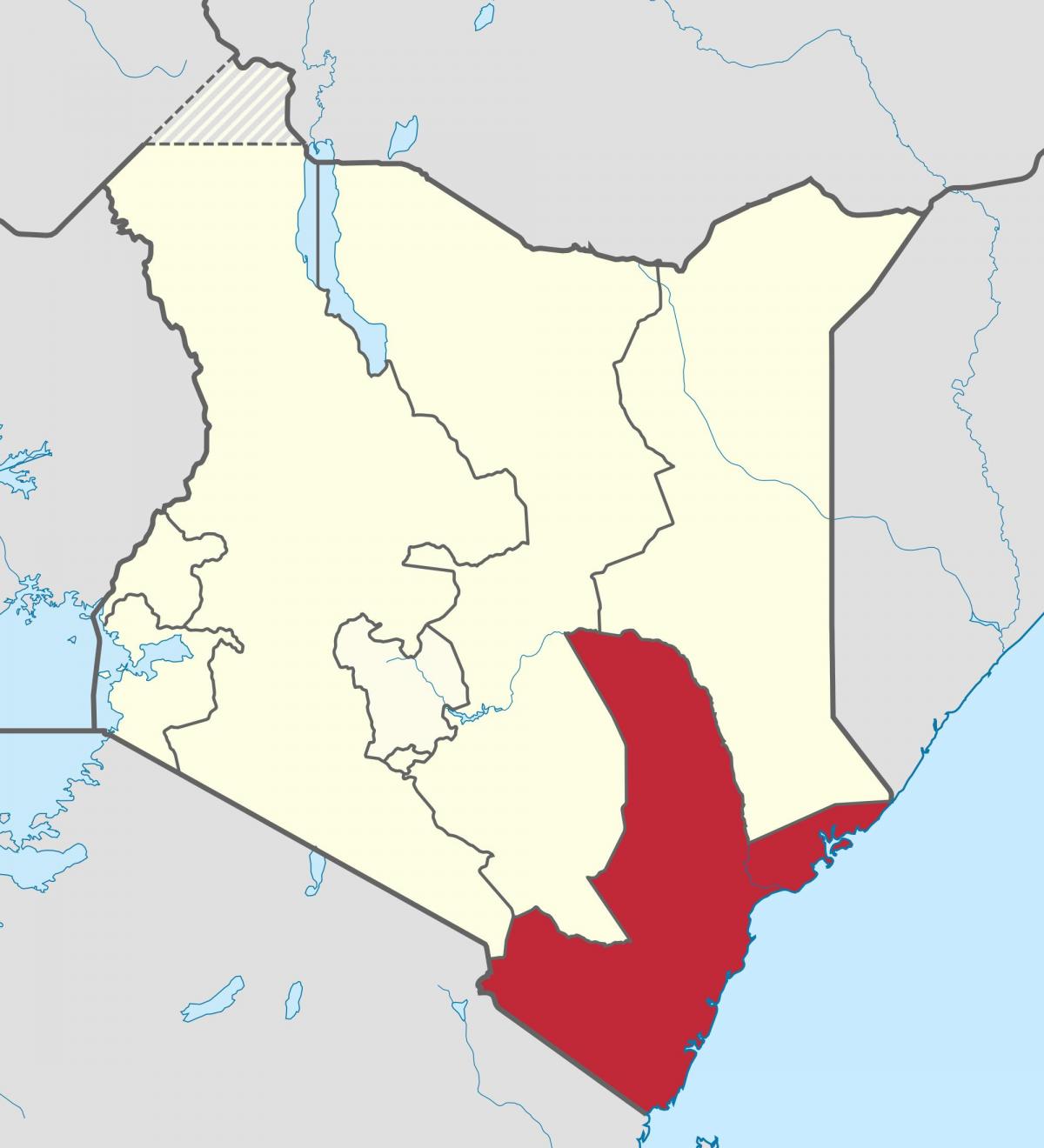 mapa obale pokrajini Kenya