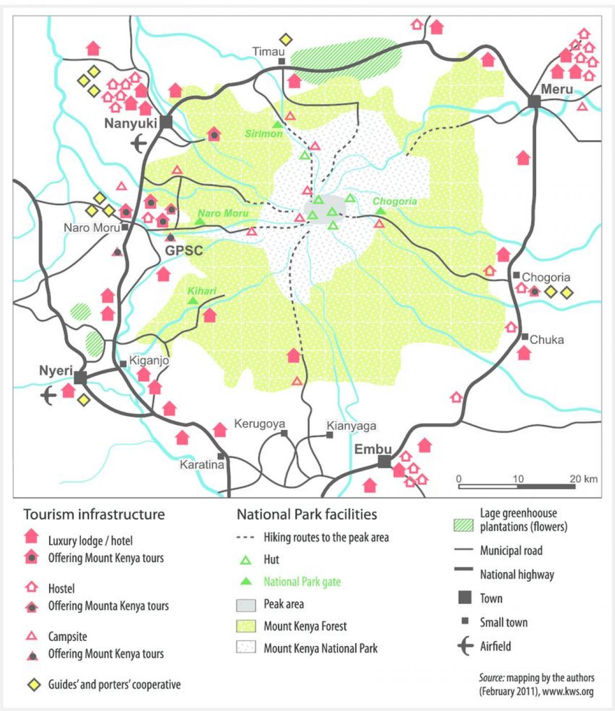 planini Kenya u africi mapu