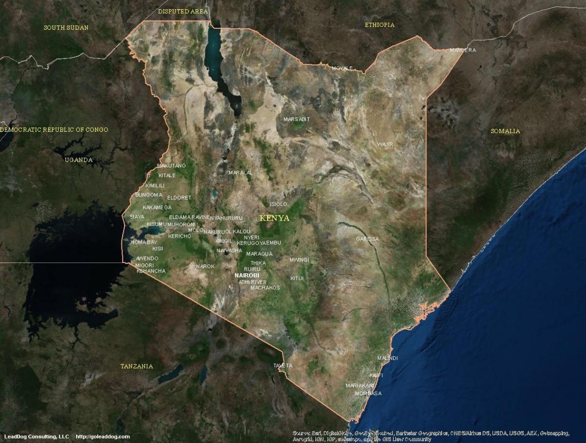 mapa satelit mapu Kenya
