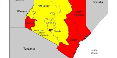 Mapa Kenya malariju
