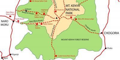 Mapa na mount Keniji