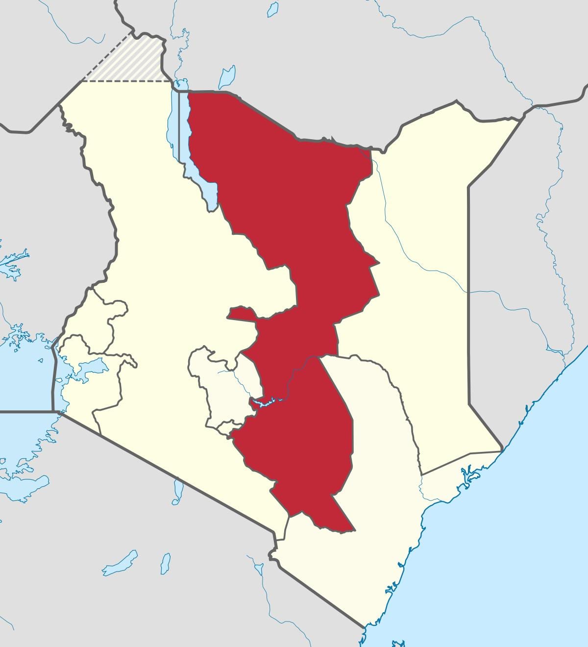 mapi istočne pokrajini Kenya