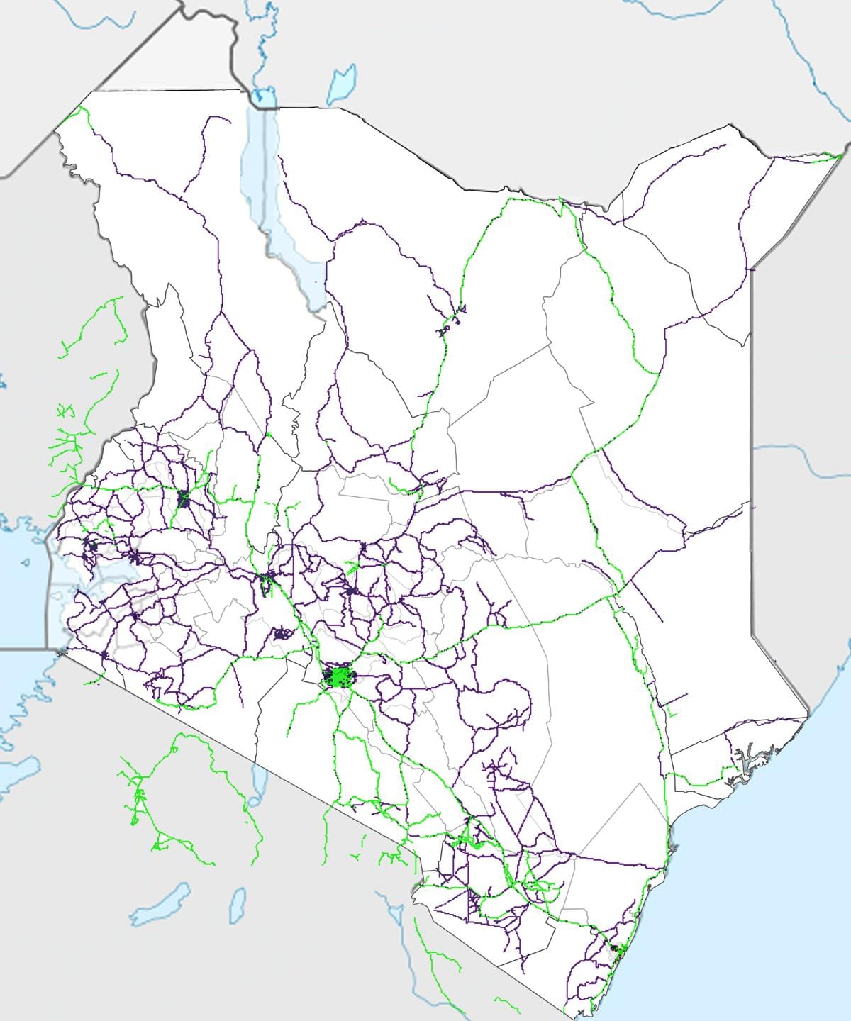 mapa Kenya željezničke
