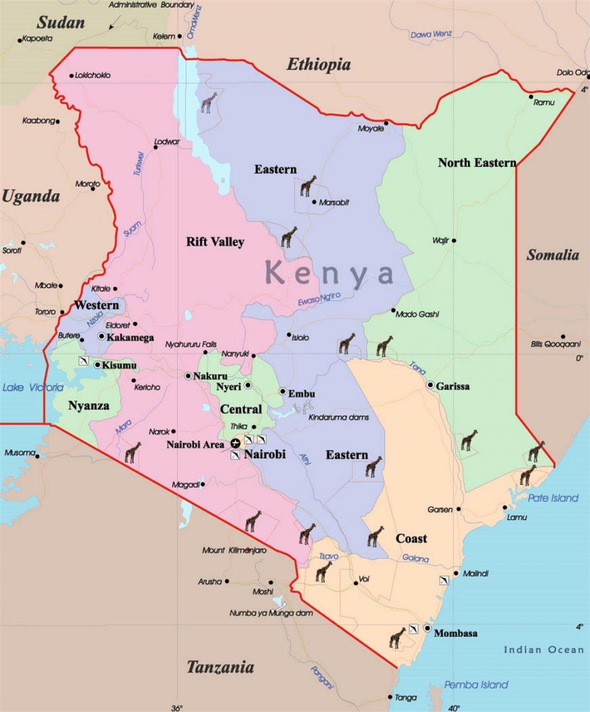mapa Kenya