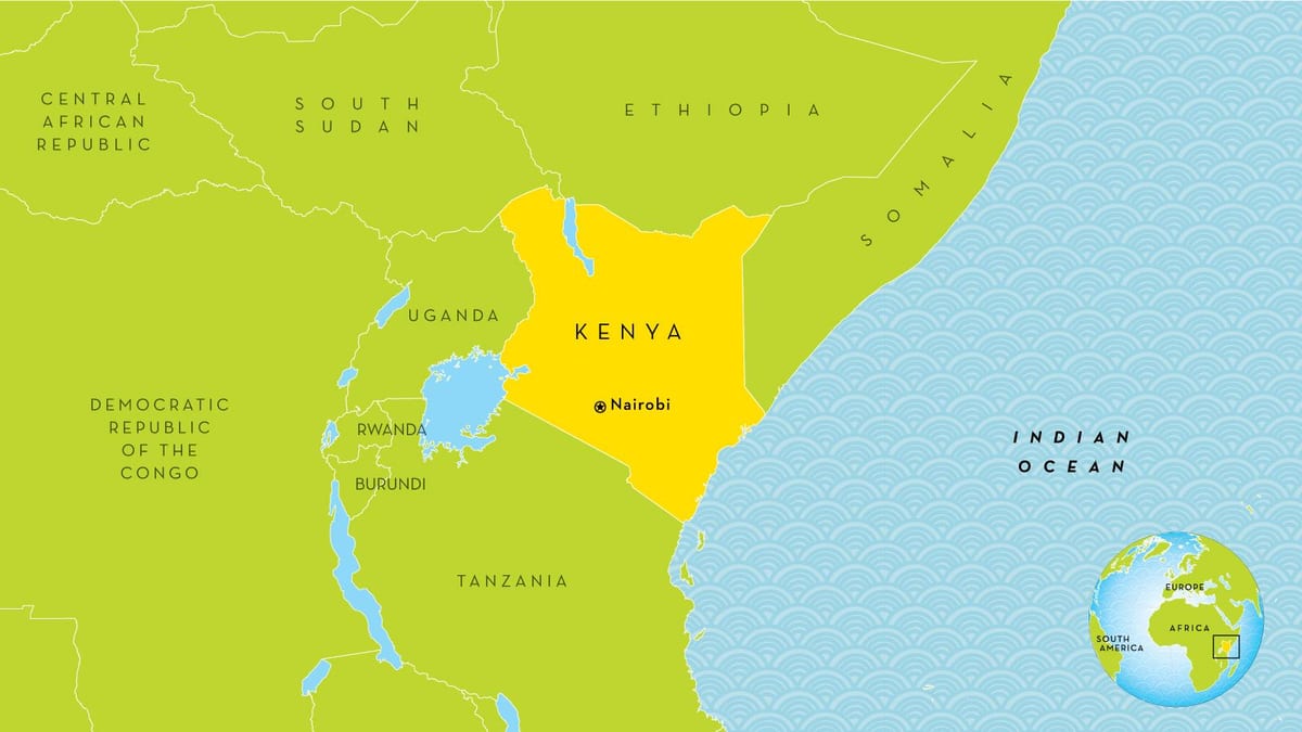 mapa Kenya i okolne države