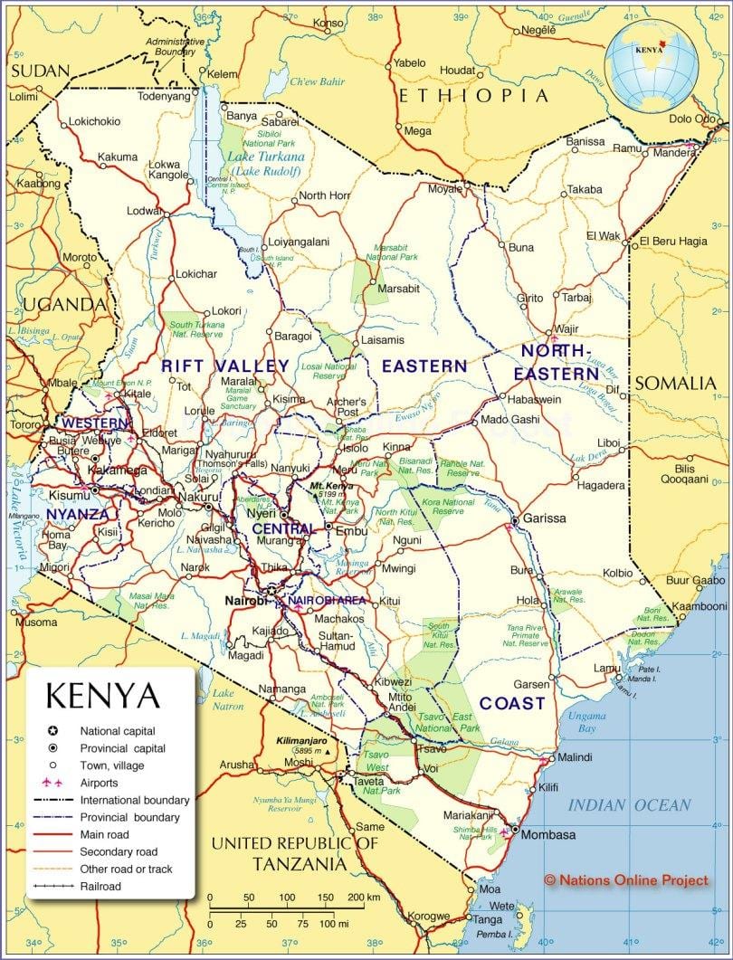 mapi međunarodnog Kenya