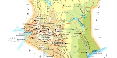 Kenya fizicke karakteristike mapu