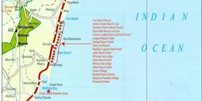 Mapa Kenijka obale