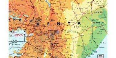 Kenya geografska mapu