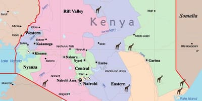 Mapa Kenya jeziku