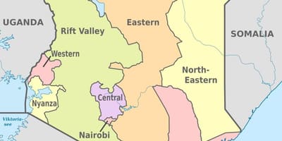 Kenya administrativne mapu