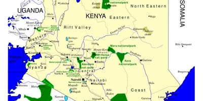 Mapa Kenya ptica