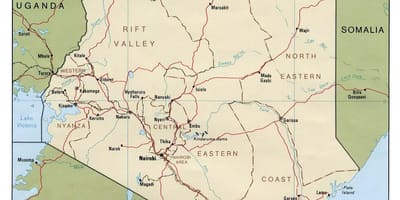 Kenya rijeke mapu