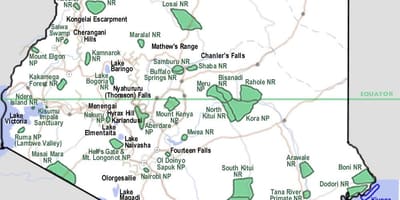 Mapa Kenya safari 
