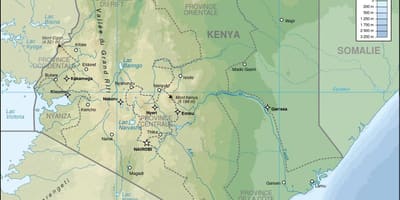 Kenya olakšanje mapu