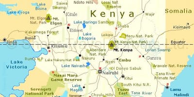 Kenya turističke atrakcije mapu