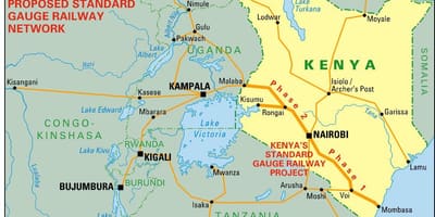 Kenya standard mjerač željezničke mapu